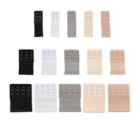 15 Pcs Bra Extenders 2 Hooks 3 Hooks 4 Hooks x 3 Rows, Bra Strap Extenders, Bra Strap Extension, Soft Comfortable Bra Extender Straps Bra Extension for Women,Black/Beige/White/Skin Color/Silver Grey