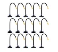 15 Pcs Brass Misting Nozzles Tee with 8 Inch Built-in Hose for 12mm Tubing | 360° Rotatable Adjustable Water Mister Nozzle Thread Sprayer for Garden Watering System