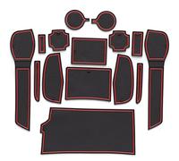 15 Pcs Car Door Slot Pad for Nis-san Qashqai J11 2017-2019, Interior Door Dust-Proof Non-Slip Pad Rubber Storage Mats Cup Holder Pad Interior Accessories,Red