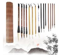 15 Pcs Chinese Calligraphy Kanji Brushes Set, Calligraphy Brush Mixed Sizes Wolf Hair Traditional Calligraphy Pens, Chinese Writing Brushes with Pen Curtain for Beginners Art Painting Drawing