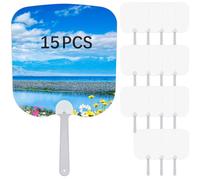 15 Pcs Church Fans Handheld Set,Sublimation Fans Blank Double-Sided Sublimation Paddle Fan Blanks,DIY Hand Fan for Church Parties and Wedding for Guests