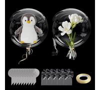 15 Pcs Clear Balloons, Bobo Balloons Large, 24 Inch & 30 Inch Pre Stretched Bubble Balloon, Clear Balloon to Fill, for DIY Birthday Party Weddings Anniversary