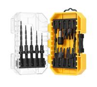 15 Pcs Countersink Drill Bit Set Tapered Drill Bits High Speed Steel Wood Plug Cutter 1/4" Hex Shank Quick Change for Woodworking with Storage Box(Yellow Box)