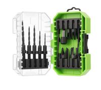 15 Pcs Countersink Drill Bit Set Tapered Drill Bits High Speed Steel Wood Plug Cutter 1/4" Hex Shank Quick Change for Woodworking with Storage Box(Green Box)