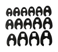 15 PCS Crowfoot Wrench Set - Metric Open End Spanner Kit Chrome Steel Crows Feet for Automotive Repair Plated Drive Tools Professional Mechanic Toolset