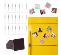 15 Pcs DIY Fridge Magnet Craft Set Acrylic Square Decorative Refrigerator Magnet with Adhesive Backing Ferrite Magnets for Office,Classroom,Cabinets,Kitchen(2 Inch,54 Piece)