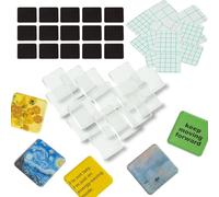 15 Pcs DIY Fridge Magnet Craft Set Acrylic Square Decorative Refrigerator Magnet with Adhesive Backing Ferrite Magnets for Office,Classroom,Cabinets,Kitchen(2 Inch,54 Piece)
