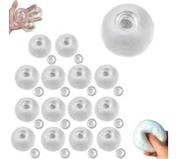 15 Pcs DIY Stress Ball Making Kit, Make Your Own Vacuum Squishy Decompression Toy for Adults, Transparent Empty Skin Base (5cm)