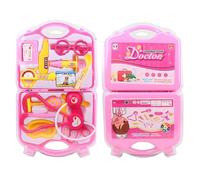 15 Pcs Doctors Set for Kids, Pretend Role Play Doctor Toys Medical Toy with Real Stethoscope, Carry Case Play Set Doctors Kit Educational Doctor Set Toys for Toddlers Kids Boys Girls (Pink)