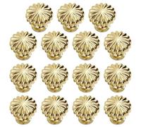 15 Pcs Drawer Knobs Golden Cabinet Knobs Cupboard Pull Kitchen Door Knobs Drawer Handles and Knobs Zinc Alloy Dresser Knob Wardrobe Closet Door Pull Handle, Single Hole