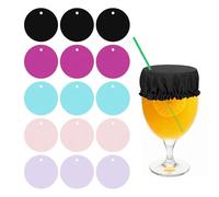 15 PCS Drink Covers Anti Spike Reusable Anti Spike Drink Covers Beverage Barricade with Straw Hole for Protecting Drinks Easy to Clean Suitable for Girls Ladies Party Club