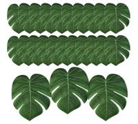 15 Pcs Fake Leaves, Artificial Palm Leaves Faux Monstera, Leaf Decoration, for Hawaiian Jungle Theme Tropical Party Decorations, Garden, and Theme Decorations, Green (17cm / 7.08in)