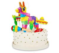 15 Pcs Fiesta Cupcake Topper Mexican Theme Cake Decoration Cactus Piñata Taco Party Decorations with Wooden Sand Hammer and Foam Chili Decorations for Mexican Fiesta Party Baby Shower(Cute Style)