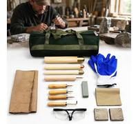 15 Pcs Flint Knapping Kit, Including 3 Hammers, 5 Pressure Flakers Obsidian Crafting Tools For Arrowheads And Primitive Crafts, 3 Leather Pads, Abrasive Stone, Tool Bag, Safety Goggles