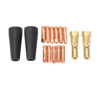15 Pcs Flux Gasless Nozzle Tips Kit for MIG Welder, Includes 2 Nozzles, 2 Brass Gas Diffusers, 11 Copper Conductive Tips 0.031in, Compatible with Century FC90 80GL, EAS