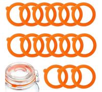 15 Pcs for Kilner Jar Seals, Plenty of Orange for Kilner Jar Lids, Waterproof for Kilner Jar Seals Replacement, for Kilner Jar Seal Gaskets for Replacement Glass Clip Top Jars, Jam Jars