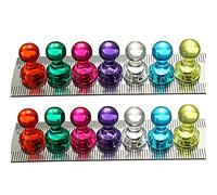 15 Pcs Fridge Magnets Set, Colourful Skittle Magnetic Push Pins, Strong Magnetic Pins for Hanging Photos, Memos, Notes, Maps and Drawings on Whiteboard - Suitable for Home, Office & Schools (15)