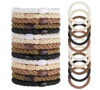 15 Pcs Hair Bobbles, Mixed Color Elastic Hair Ties for Women and Girls, Thick No Damage Bands, Ponytail Holders