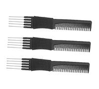 15 Pcs Hair Comb Hair Fork Comb Styling Tools Appliances Rat- Tail Comb Salon Teasing Back Combs Stainless Still Lifts Comb Multitools Plastic Hairdressing Tool Anti-static (Black 19.5X2.5X0.5CM)