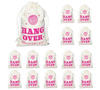 15 Pcs Hangover Kit Bags, 5.9 x 3.9 Inch Bachelorette Hangover Bag, Hangover Recovery Kit for Shower Wedding Packaging Music Festivals Travel and Gatherings