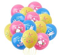 15 Pcs Happy Easter Latex Balloons - Vibrant Bunny Egg Pattern Balloons, Helium-Supported for Easter Theme Decorations, Eggs Hunt Game Prizes, Garden Gatherings, Birthday Parties & Home Decor Supplies