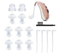 15 Pcs Hearing Aid Domes with Tubes | 2 Sizes Silicone Replacement Hearing Aid Ear Tips | Hearing Aid Domes Earbud Tips Hearing Aid Accessories Tubes for Seniors (Transparent, 12mm+14mm)