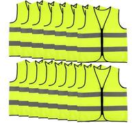 15 Pcs Kids Hi Vis Safety Vests High Visibility Reflective Vest Hi Vis Vests with Reflective Strips for Children Outdoor Construction Play School Traffic Activities ((M(44 x 47 cm, 7-9 Years))