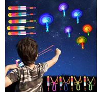15 Pcs Led Helicopter Catapult, Slingshot, Slingshot Flying Toy, Outdoor Game Sky Shooter, Suitable For Boys And Girls Over 6 Years Old, Children'S Birthday Gifts, Party Bags, Fillers, Classroom Prize