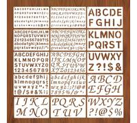 15 PCS Letter Stencils - Reusable Plastic Calligraphy Alphabet Stencils Set - DIY Art Project Letter and Number Templates for Scrapbook Card Making