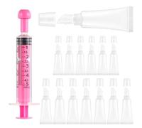 15 Pcs Lip Gloss Tube Set 8ml Clear Lip Balm Tubes 10ml Soft Empty Cosmetic Containers with 5ml Pink Syringes Mini Refillable Squeeze Tubes Soft Empty Toothpaste Bottles for Makeup Travel Toiletries