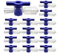 15 Pcs Luer Lock Connectors, Two-Way Stopcock Luers Intended for Printing, Blue Handle with Lock Cap, Plastic Switch, Applications of Fluid Transfer