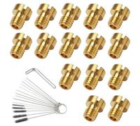 15 Pcs M4 Carburettor Main Jet Set 40-85, Brass Nozzles for Motorcycle | High Strength Durable Brass Alloy, 15 Sizes 40 to 85, Universal Fit Precision Tuning Kit for M4 Type Carburettors