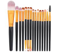 15 Pcs Makeup Brushes Set Blending Blusher Concealer Brow Eye Brushes Synthetic Fiber Makeup Brush Set