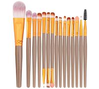 15 Pcs Makeup Brushes Set Blending Blusher Concealer Brow Eye Brushes Synthetic Fiber Makeup Brush Set