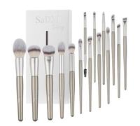 15 Pcs Makeup Brushes Set Vegan Foundation Concealers Blush Eyeshadow Eyeliner Powder Highlighter Blending Face Brush Set