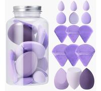 15 pcs Makeup Sponge Blender Sponges for Liquid, Cream, and Powder, Make up sponges for foundation Powder Puff Face Triangle Face Makeup Puff Wet Dry Dual-Use (Purple)