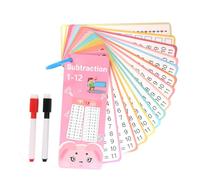 15 Pcs Maths Flash Cards for Kids, Early Learning Number Flash Cards, Educational Cards with 2 Dry Erase Pens, Toddler Maths Learning Resources for 1st to 3rd Grades (Subtraction)