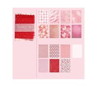 15 Pcs Mesh Collage Material Pack, Mixed Texture Non-Stick Journal Papers, DIY Scrapbooking Supplies for Making(Red)