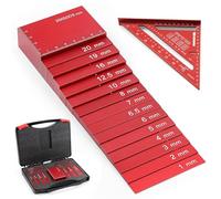 15 Pcs Metric Setup Blocks Height Gauge Set for Woodworking, Precision Aluminum Metric Setup Bars Kit for Router and Table Saw Accessories, Bars Include Laser Engraved Size Markings