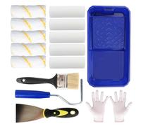 15 Pcs Mini Paint Roller Set,4 inch Small Rollers for Painting with Paint Tray Roller Holder Paint Brush Gloves,Paint Rollers and Trays Sets for Painting Walls Furniture Ceiling