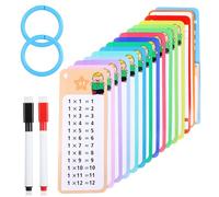 15 Pcs Multiplication Flash Cards, 0-12 Learning Tool for Children, Math Flash Cards for 1st to 3rd Grades Multiplication Game, Self-Check Multiplications Chart Classroom Home Learning Math Aids