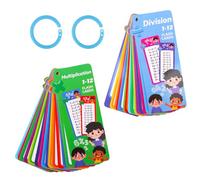 15 Pcs Multiplication Tables for Kids,15 Pcs Flash Cards Division,Math Flash Cards with 4 Water-Based Pens 2 Rings,Math Practice Cards for Classroom Home Fun