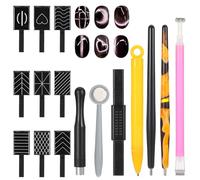 15 PCS Nail Magnet Set, Cat Eye Magnet For Nails Cat Eye Gel Nail Polish Magnet Wand Nails Design Tools Nail-Art DIY Accessories Diverse Glassy Cat-eye Effect
