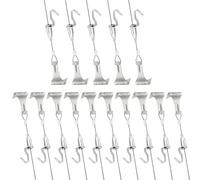15 PCS Picture Rail Hooks and Wire, 10PCS 2m × φ1.5mm and 5 PCS 0.5m × φ1.5mm Stainless Steel with Adjustable Hook Mirror Hanging Kit for Potted Plants, Photo Frame, Hold up to 40 Kg