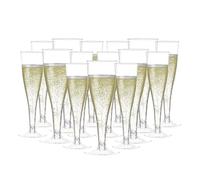 15 Pcs Plastic Champagne Flutes 4.5 oz Clear Champagne Glasses Disposable Toasting Glass Disposable Champagne Glasses Clear Plastic Mimosa Glasses for Party Wedding Baby Shower Mimosa Bar Supplies