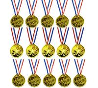 15 PCS Plastic Gold Winners Medals, Kids Children's Party Award Medals with Neck Ribbons for Party Festival Sports Competition Toys Prizes Awards