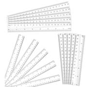 15 Pcs Plastic Ruler Set, Transparent Straight Ruler, Shatterproof Ruler, 3 Size (15/20/30cm) Measuring Tool for Student School Office Teaching