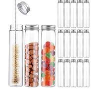 15 Pcs Plastic Test Tubes, 110ml Clear Storage Tubes with Caps, Plastic Gifts Test Tube for Crafts, Small Tube Containers for Candy, Bead, Plants, Bath Salt Container