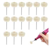 15 Pcs Polishing Buffing Wheel, Buffing Wheels for Rotary Tool Accessories, Wool Felt Polishing Wheel with 3mm Shank Abrasive Buffing Polishing Wheels for for Jewelry Metal Polishing