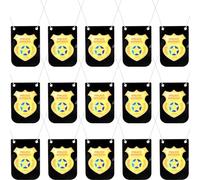 15 Pcs Pretend Play Gold Police Badge Police Badges Necklace Cop Badge with Chain for Police Accessories Dress up Role Play
